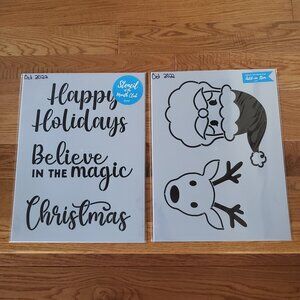 October 2022 Stencil of the Month Stencil Set with Add On | Christmas | NEW